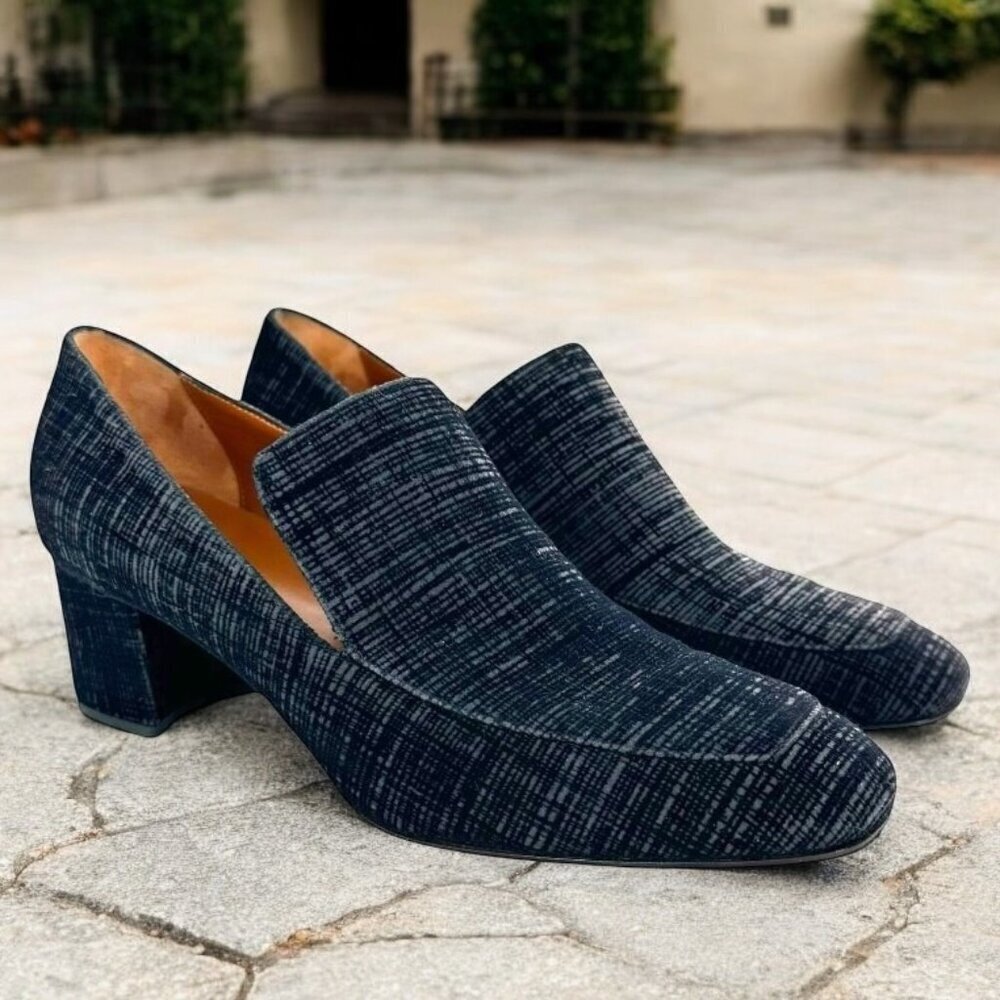 NEW Aquatalia Jilianne Devoure Anthracite Black Textured Suede Pumps Size 9